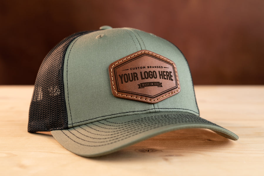 Structured Trucker Hat with Leather Logo Patch