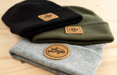 Custom Beanies With Logo | Customized Beanie With Leather Patch 